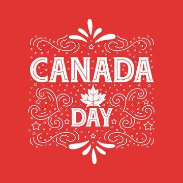 Canada Day, typography greetings card for Canada Day