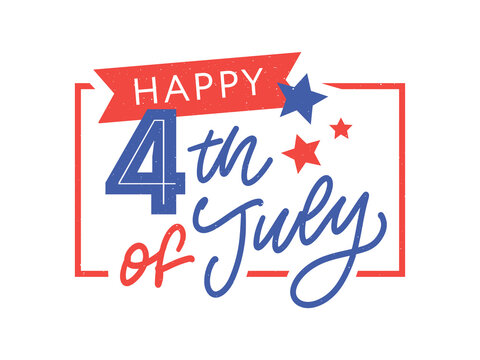 illustration of 4th of July Background with American flag