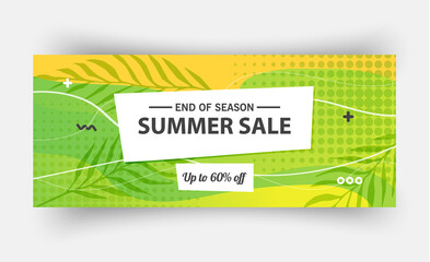 Summer sale banner template, Summer sale bright background for your advertisement