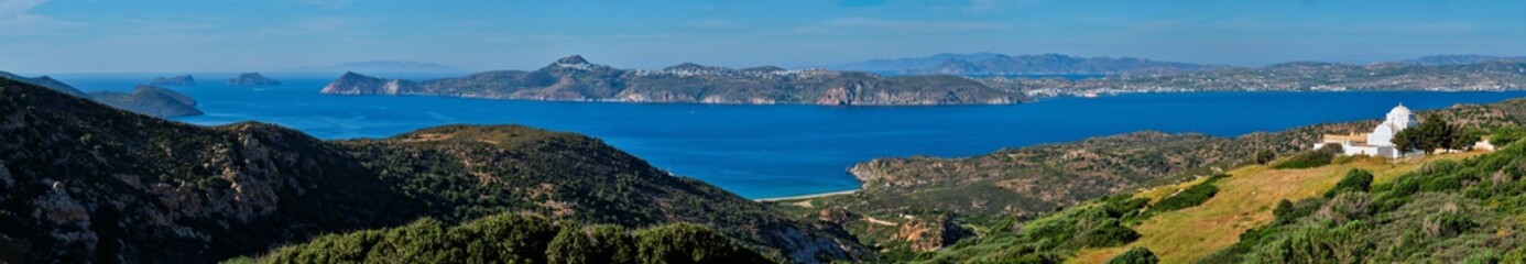 Fototapeta na wymiar Aegean sea near Milos island in Greece