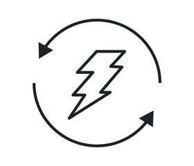 Lightning isolated vector icon. Power energy symbol.
