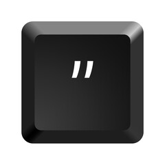Button with symbol quote, quotation mark. Icon Vector Illustration. 