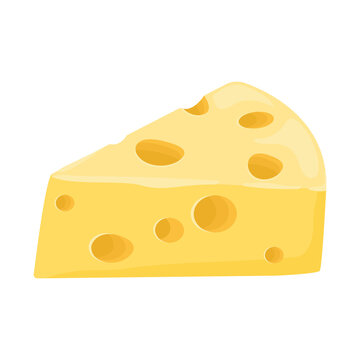 Cartoon vector illustration isolated object food a slice of cheese