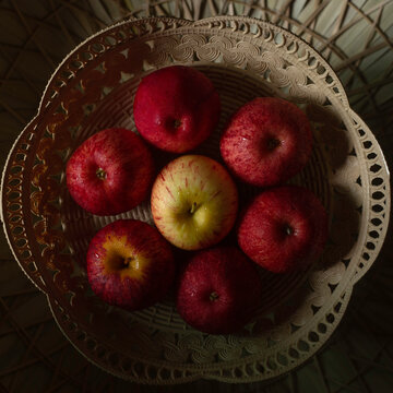 apples on a plate