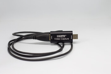 HDMI video capture card isolated on white background with copy space. 