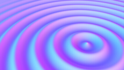 Water ripples and waves in liquid surface. 3D render illustration.