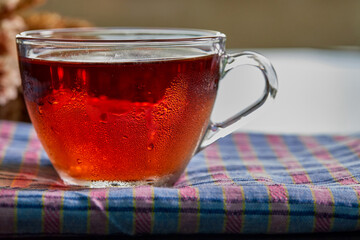 cup of tea on wooden table
