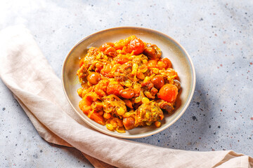 A traditional meal of Azerbaijan Qara for plov.