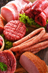 Composition with assorted meat products