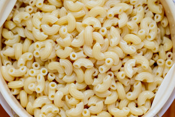 close up boiled macaroni