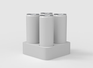 Soda can pack mockup (4) 3/4 perspective view