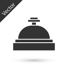 Grey Hotel service bell icon isolated on white background. Reception bell. Vector