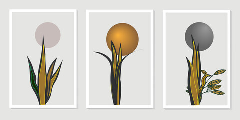 set of flowers