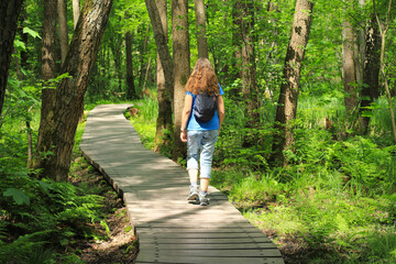 Hiking in nature reserve 