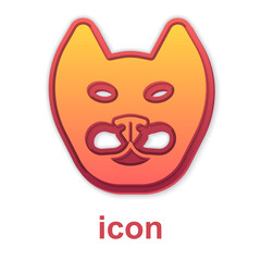 Gold Cat icon isolated on white background. Vector