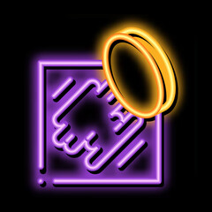 Erase Coin Numbers neon light sign vector. Glowing bright icon Erase Coin Numbers sign. transparent symbol illustration