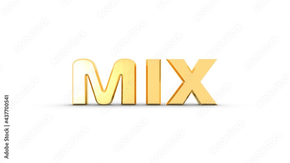 Poster yellow or gold 3d text 