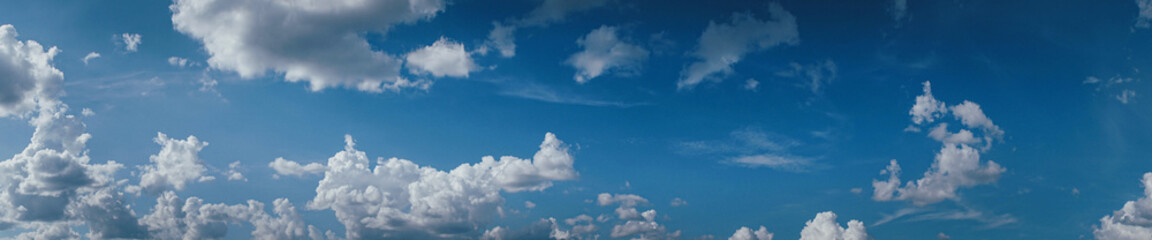 Naklejka na ściany i meble blue sky background with tiny clouds. panorama, Background with clouds on blue sky.