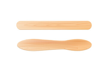 Realistic wooden or plastic sticks.For ice cream or frozen juice, covid test, or medical throat examination.