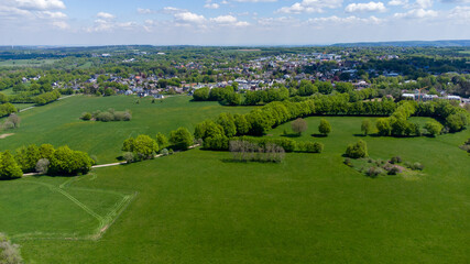 Fototapeta na wymiar Aerial view of landscape in the Eifel region, Germany