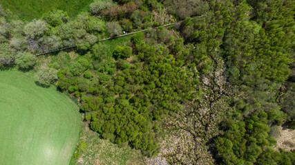 Aerial view of landscape in the Eifel region, Germany