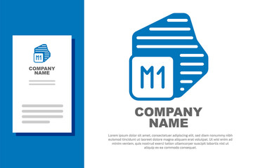 Blue Processor icon isolated on white background. CPU, central processing unit, microchip, microcircuit, computer processor, chip. Logo design template element. Vector