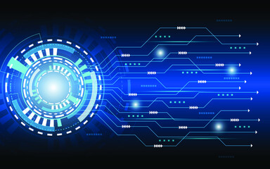 Abstract technology background Hi-tech communication concept on blue background. Modern technology vector illustration