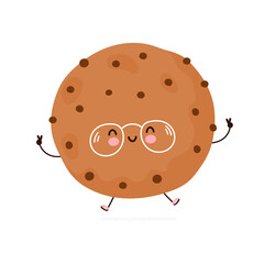 Cute funny Cookie character. Vector hand drawn cartoon kawaii character illustration icon. Isolated on white background. Cookie character concept