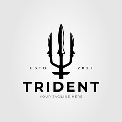 trident poseidon spear isolated logo vector illustration design
