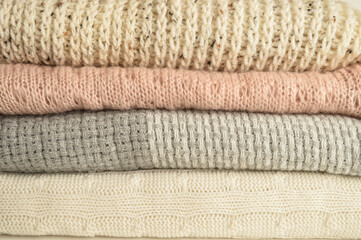 soft colored woolen fabric close up