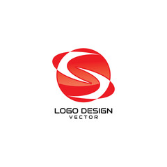 Abstract Red S Symbol Logo Design Vector