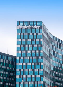 Bucharest, Romania - 05.01.2021: Bitdefender headquartere office building in Bucharest. Bitdefender is a Romanian cybersecurity technology company