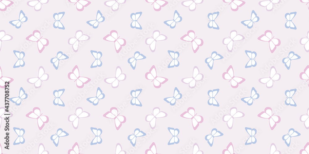 Poster Butterfly seamless repeat pattern background
