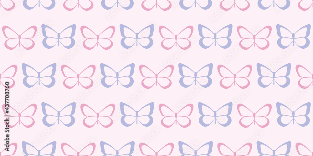 Poster Butterfly seamless repeat pattern background