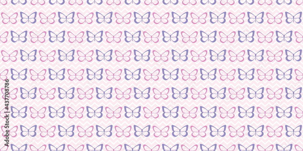 Poster Butterfly seamless repeat pattern background