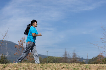 woman running on a park  in mexico