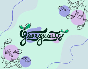 Hand Drawn Gorgeous Boho Style Lettering Vector Illustration Background Design