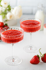 strawberry smoothie in a glass
