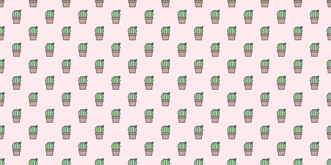 Cactus, cacti simple seamless repeat pattern background.