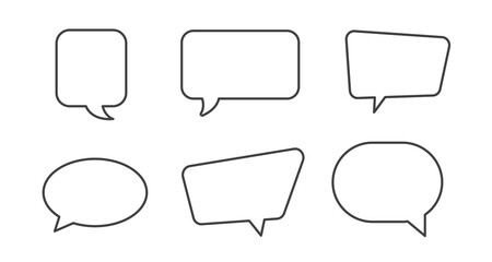 Set of speech bubbles isolated on white background. Chat and talk icon. Design elements. Vector illustration