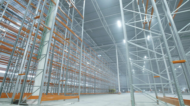 Shot of empty new modern light industrial warehouse