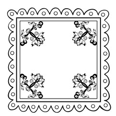 sketch, flower pattern or stamp, coloring book, isolated object on white background, vector illustration,