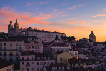 Fototapeta na wymiar skyline of alfama district in lisbon, capital of portugal