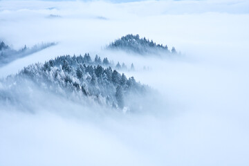 epic snow covered mountains and clouds