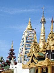 Yangon, Myanmar - November, 2019:The Shwedagon Pagoda is one of the most famous pagodas in the world and it is certainly the main attraction of Yangon.