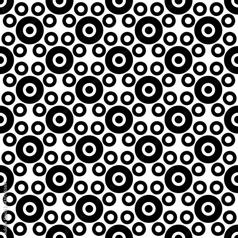 Aufkleber circles pattern. vector black circles ornament. seamless black round shapes.