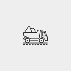 Naklejka premium Construction vehicle vector icon illustration sign