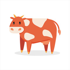 The cow is spotted. Homemade chewing gum for farming or agriculture. Vector. Isolated on white background.