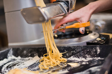 carpenter cutting pasta