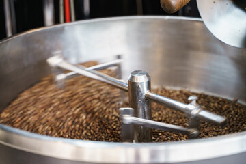 Coffee roasting machine process